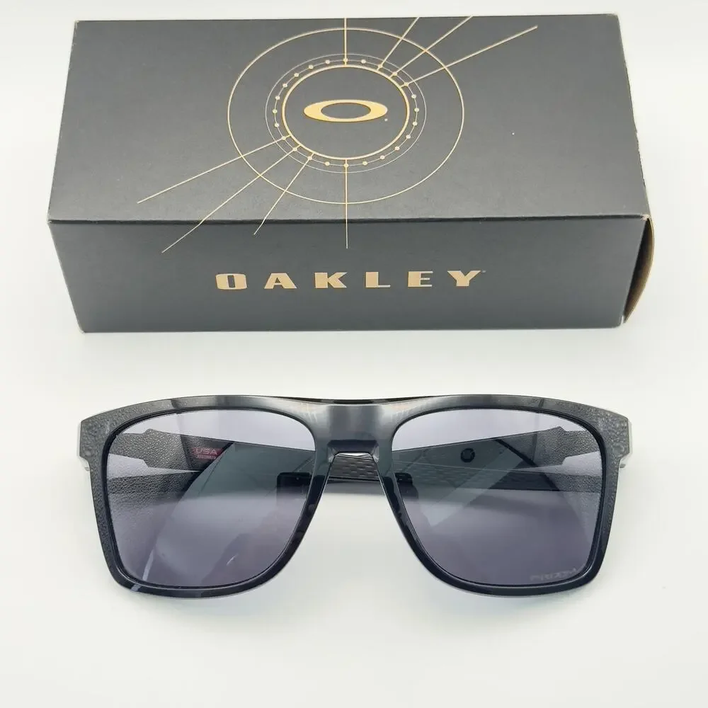 Oakley Sunglasses LEFFINGWELL OO9100-0157 Black Square Frame Prizm Grey Lens NEW